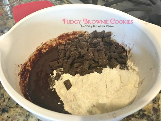 Fudgy Brownie Cookies | Can't Stay Out of the Kitchen | These #chocolate #cookies are awesome. I've made them 3 times in 2 weeks! They use 3 kinds of chocolate & are great for #holiday #baking. #dessert 