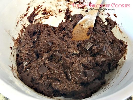 Fudgy Brownie Cookies | Can't Stay Out of the Kitchen | These #chocolate #cookies are awesome. I've made them 3 times in 2 weeks! They use 3 kinds of chocolate & are great for #holiday #baking. #dessert 