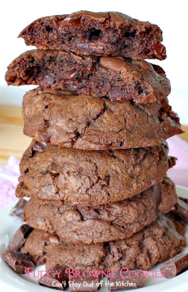 Fudgy Brownie Cookies | Can't Stay Out of the Kitchen | These #chocolate #cookies are awesome. I've made them 3 times in 2 weeks! They use 3 kinds of chocolate & are great for #holiday #baking. #dessert 