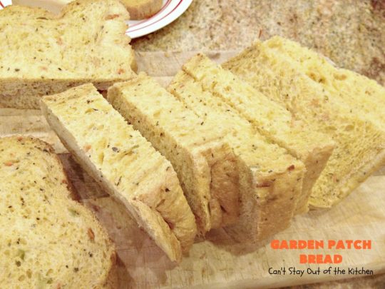Garden Patch Bread | Can't Stay Out of the Kitchen | this delectable homemade #bread #recipe is made in the #breadmaker so it's incredibly easy. It uses simple garden veggies & it's also #vegan. #HomemadeBread #GardenPatchBread