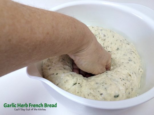Garlic Herb French Bread | Can't Stay Out of the Kitchen | This is the best homemade #frenchbread you'll ever eat! Filled with all kinds of herbs and garlic, this bread is a great side for anything #Italian. #bread