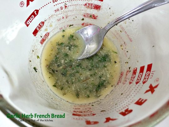 Garlic Herb French Bread | Can't Stay Out of the Kitchen | This is the best homemade #frenchbread you'll ever eat! Filled with all kinds of herbs and garlic, this bread is a great side for anything #Italian. #bread