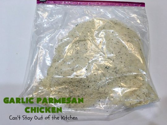 Garlic Parmesan Chicken | Can't Stay Out of the Kitchen | fantastic 3-ingredient #recipe that's so quick & easy to prepare. Terrific for week night or company dinners. #chicken #ParmesanCheese #GarlicParmesanChicken