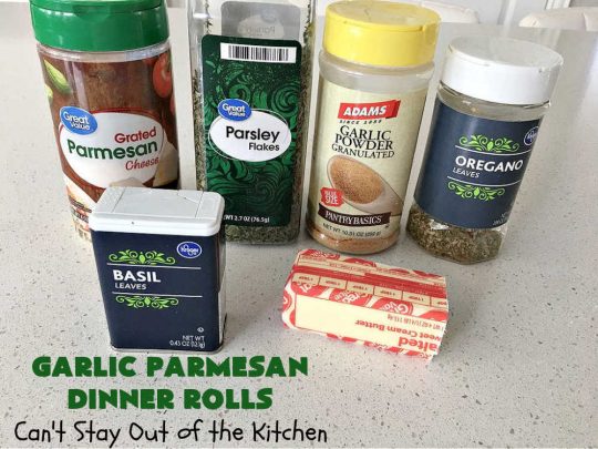 Garlic Parmesan Dinner Rolls | Can't Stay Out of the Kitchen | these #DinnerRolls are fantastic! They're easy to whip up since they're no-knead #rolls. #NoKneading #NoMixing! They're made in the #breadmaker. The rolls are glazed with a #garlic #parmesan #herb butter sauce and are totally mouthwatering. Great for #holidays, company dinners & especially any time you serve #pasta. Everyone will want seconds! #bread #GarlicParmesanDinnerRolls