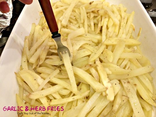 Garlic and Herb Fries | Can't Stay Out of the Kitchen | these oven #fries are succulent and amazing! Quick and easy, too. #Frenchfries #potatoes #glutenfree