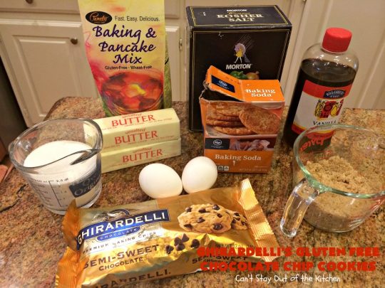 Ghirardelli's Gluten Free Chocolate Chip Cookies | Can't Stay Out of the Kitchen | these fabulous #ChocolateChipCookies are made with #GlutenFree flour & #GhirardellisChocolateChips. Mouthwatering & scrumptious treat for #holiday #baking. #ChristmasCookieExchange #Chocolate #ChocolateChips #GlutenFreeDessert #ChocolateDessert #GhirardellisGlutenFreeChocolateChipCookies #HolidayDessert #Ghirardellis