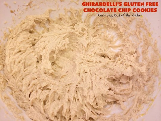 Ghirardelli's Gluten Free Chocolate Chip Cookies | Can't Stay Out of the Kitchen | these fabulous #ChocolateChipCookies are made with #GlutenFree flour & #GhirardellisChocolateChips. Mouthwatering & scrumptious treat for #holiday #baking. #ChristmasCookieExchange #Chocolate #ChocolateChips #GlutenFreeDessert #ChocolateDessert #GhirardellisGlutenFreeChocolateChipCookies #HolidayDessert #Ghirardellis