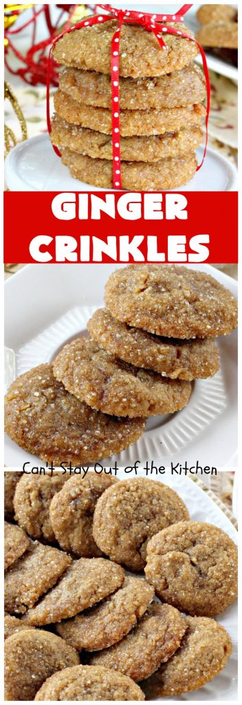 Ginger Crinkles | Can't Stay Out of the Kitchen | these classic #cookies are favorites for #holiday baking and #Christmas cookie exchanges. #dessert