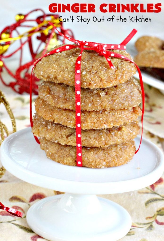 Ginger Crinkles | Can't Stay Out of the Kitchen | these classic #cookies are favorites for #holiday baking and #Christmas cookie exchanges. #dessert