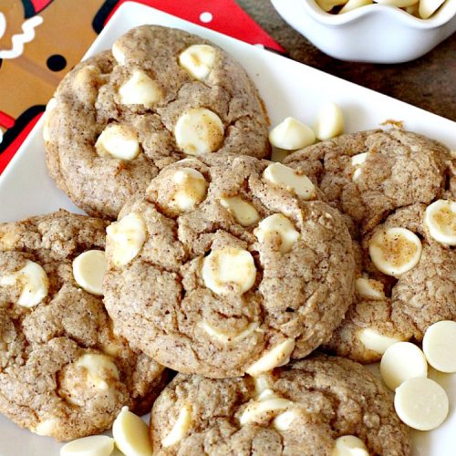 Gingerbread White Chocolate Cookies | Can't Stay Out of the Kitchen | this incredibly easy 5-ingredient #cookie recipe is heavenly. It's terrific for #holiday baking, #Christmas cookie exchanges & office parties. #dessert #gingerbread #chocolate