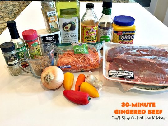 30-Minute Gingered Beef | Can't Stay Out of the Kitchen | this delicious #beef entree is ready in 30 minutes making it great for weeknight dinners. #Asian #glutenfree 