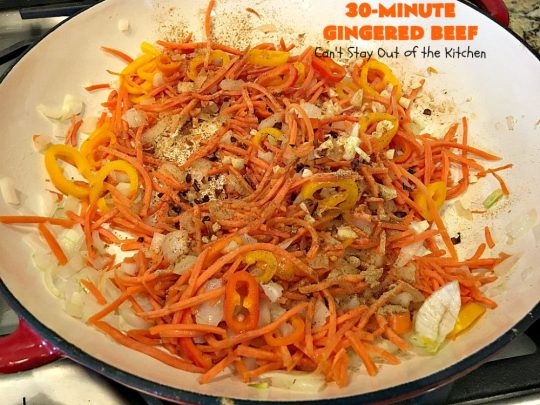 30-Minute Gingered Beef | Can't Stay Out of the Kitchen | this delicious #beef entree is ready in 30 minutes making it great for weeknight dinners. #Asian #glutenfree 