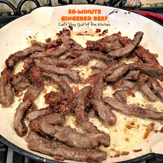 30-Minute Gingered Beef | Can't Stay Out of the Kitchen | this delicious #beef entree is ready in 30 minutes making it great for weeknight dinners. #Asian #glutenfree 