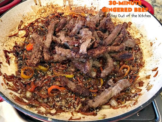 30-Minute Gingered Beef | Can't Stay Out of the Kitchen | this delicious #beef entree is ready in 30 minutes making it great for weeknight dinners. #Asian #glutenfree 