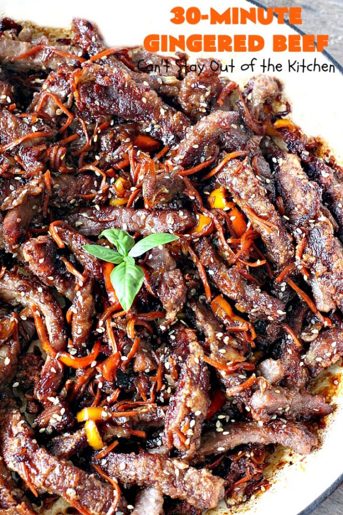 30-Minute Gingered Beef | Can't Stay Out of the Kitchen | this delicious #beef entree is ready in 30 minutes making it great for weeknight dinners. #Asian #glutenfree 