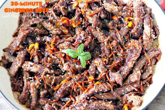 30-Minute Gingered Beef | Can't Stay Out of the Kitchen | this delicious #beef entree is ready in 30 minutes making it great for weeknight dinners. #Asian #glutenfree 