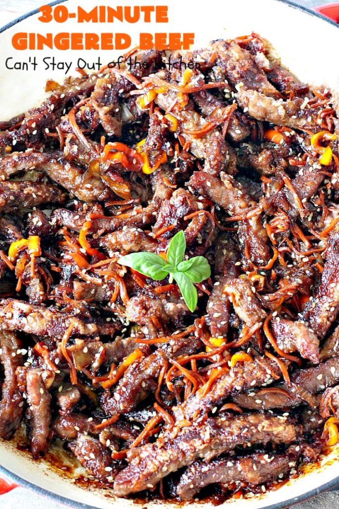 30-Minute Gingered Beef | Can't Stay Out of the Kitchen | this delicious #beef entree is ready in 30 minutes making it great for weeknight dinners. #Asian #glutenfree 