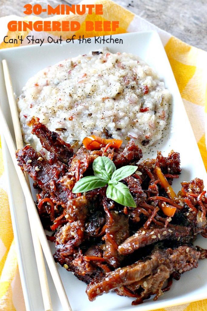 30-Minute Gingered Beef | Can't Stay Out of the Kitchen | this delicious #beef entree is ready in 30 minutes making it great for weeknight dinners. #Asian #glutenfree 