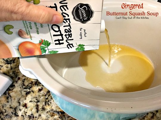 Gingered Butternut Squash Soup | Can't Stay Out of the Kitchen | this fantastic #soup will remind you of #PaneraBread's Autumn Squash Chowder! Uses #apples, #pears, fresh #ginger & cinnamon. #glutenfree #vegan