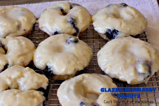 Glazed Blueberry Donuts | Can't Stay Out of the Kitchen | if you want to wow your family & friends, make these heavenly #blueberry #donuts for #breakfast. They're absolutely spectacular. #Holiday #HolidayBreakfast #CompanyBreakfast #BlueberryDonuts #GlazedBlueberryDonuts 
