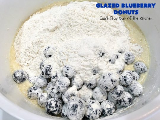 Glazed Blueberry Donuts | Can't Stay Out of the Kitchen | if you want to wow your family & friends, make these heavenly #blueberry #donuts for #breakfast. They're absolutely spectacular. #Holiday #HolidayBreakfast #CompanyBreakfast #BlueberryDonuts #GlazedBlueberryDonuts 
