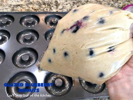 Glazed Blueberry Donuts | Can't Stay Out of the Kitchen | if you want to wow your family & friends, make these heavenly #blueberry #donuts for #breakfast. They're absolutely spectacular. #Holiday #HolidayBreakfast #CompanyBreakfast #BlueberryDonuts #GlazedBlueberryDonuts 