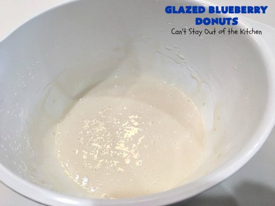 Glazed Blueberry Donuts | Can't Stay Out of the Kitchen | if you want to wow your family & friends, make these heavenly #blueberry #donuts for #breakfast. They're absolutely spectacular. #Holiday #HolidayBreakfast #CompanyBreakfast #BlueberryDonuts #GlazedBlueberryDonuts 