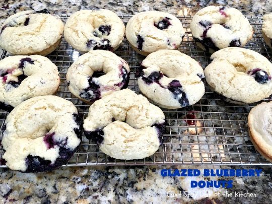 Glazed Blueberry Donuts | Can't Stay Out of the Kitchen | if you want to wow your family & friends, make these heavenly #blueberry #donuts for #breakfast. They're absolutely spectacular. #Holiday #HolidayBreakfast #CompanyBreakfast #BlueberryDonuts #GlazedBlueberryDonuts 