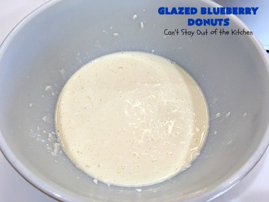 Glazed Blueberry Donuts | Can't Stay Out of the Kitchen | if you want to wow your family & friends, make these heavenly #blueberry #donuts for #breakfast. They're absolutely spectacular. #Holiday #HolidayBreakfast #CompanyBreakfast #BlueberryDonuts #GlazedBlueberryDonuts 