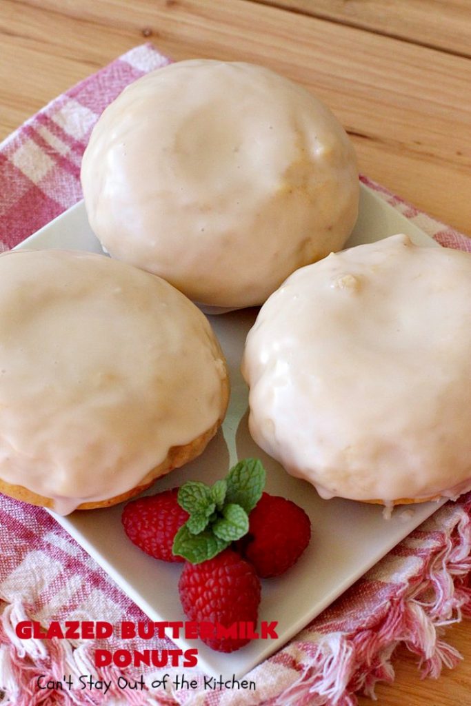 Glazed Buttermilk Donuts | Can't Stay Out of the Kitchen | these fantastic #donuts are the perfect comfort food for a #holiday, company or weekend #breakfast. You'll be drooling over every bite! #buttermilk #ButtermilkDonuts #EasterBreakfast #MothersDayBreakfast #GlazedButtermilkDonuts 