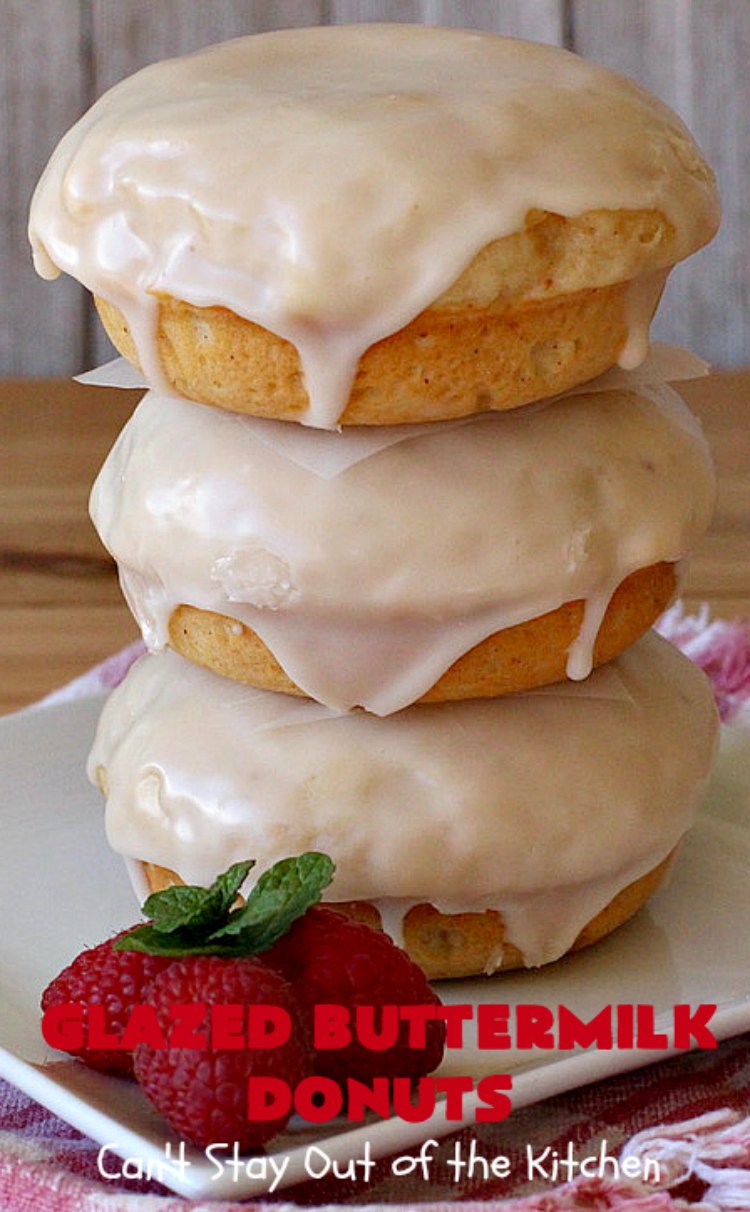 Glazed Buttermilk Donuts | Can't Stay Out of the Kitchen | these fantastic #donuts are the perfect comfort food for a #holiday, company or weekend #breakfast. You'll be drooling over every bite! #buttermilk #ButtermilkDonuts #EasterBreakfast #MothersDayBreakfast #GlazedButtermilkDonuts
