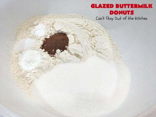 Glazed Buttermilk Donuts | Can't Stay Out of the Kitchen | these fantastic #donuts are the perfect comfort food for a #holiday, company or weekend #breakfast. You'll be drooling over every bite! #buttermilk #ButtermilkDonuts #EasterBreakfast #MothersDayBreakfast #GlazedButtermilkDonuts 