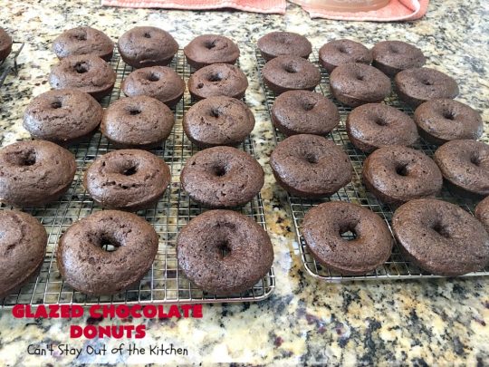 Glazed Chocolate Donuts | Can't Stay Out of the Kitchen | these mouthwatering #donuts are the ultimate in comfort food! They're glazed with a vanilla icing and so delicious you won't be able to stay out of them! #Chocolate #ChocolateDonuts #Breakfast #Holiday #HolidayBreakfast #Brunch #GlazedChocolateDonuts