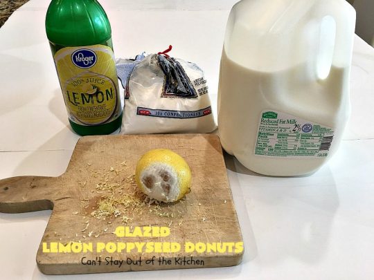 Glazed Lemon Poppyseed Donuts | Can't Stay Out of the Kitchen | these #donuts are awesome! They have #lemon juice & lemon zest in both the donut and icing. Terrific for a weekend or #holiday #breakfast. #poppyseeds #HolidayBreakfast #LemonPoppyseedDonuts #HomemadeDonuts