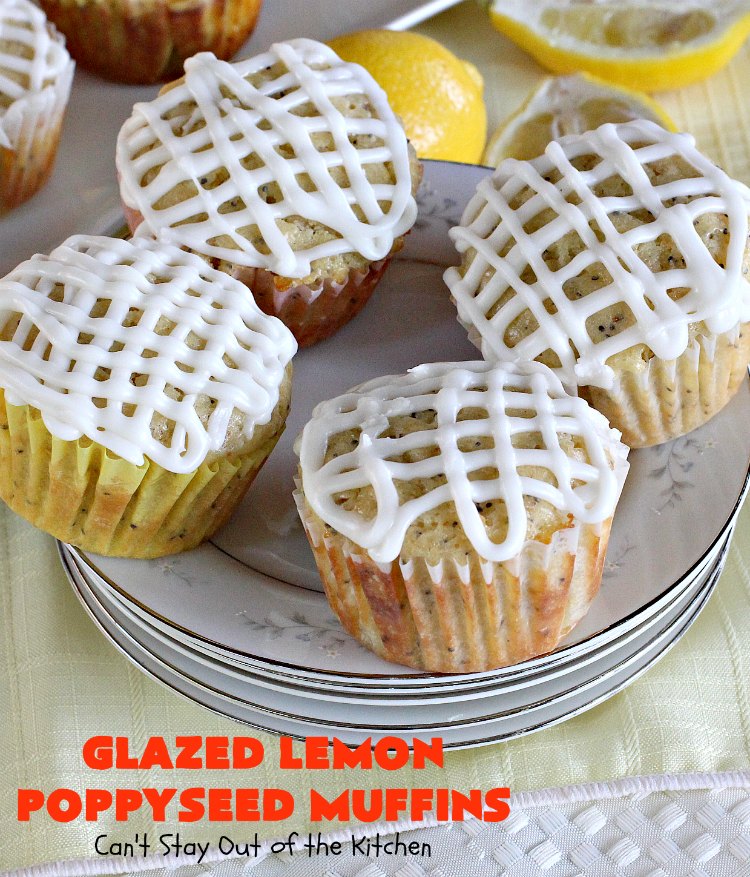 Glazed Lemon Poppyseed Muffins | Can't Stay Out of the Kitchen | these #breakfast #muffins are absolutely heavenly! Every bite will have you drooling. Terrific for a #holiday #breakfast, too. #lemon #poppyseeds #HolidayBreakfast #ChristmasBreakfast #NewYearsDayBreakfast