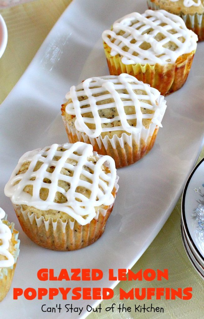 Glazed Lemon Poppyseed Muffins | Can't Stay Out of the Kitchen | these #breakfast #muffins are absolutely heavenly! Every bite will have you drooling. Terrific for a #holiday #breakfast, too. #lemon #poppyseeds #HolidayBreakfast #ChristmasBreakfast #NewYearsDayBreakfast