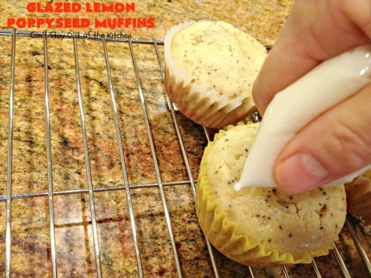 Glazed Lemon Poppyseed Muffins | Can't Stay Out of the Kitchen | these #breakfast #muffins are absolutely heavenly! Every bite will have you drooling. Terrific for a #holiday #breakfast, too. #lemon #poppyseeds #HolidayBreakfast #ChristmasBreakfast #NewYearsDayBreakfast