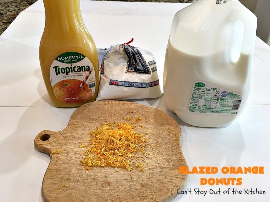 Glazed Orange Donuts | Can't Stay Out of the Kitchen | these fabulous #donuts are filled with #orange juice and orange zest. They're absolutely mouthwatering & perfect for a weekend #breakfast for company or family. #HolidayBreakfast #BakedOrangeDonuts 