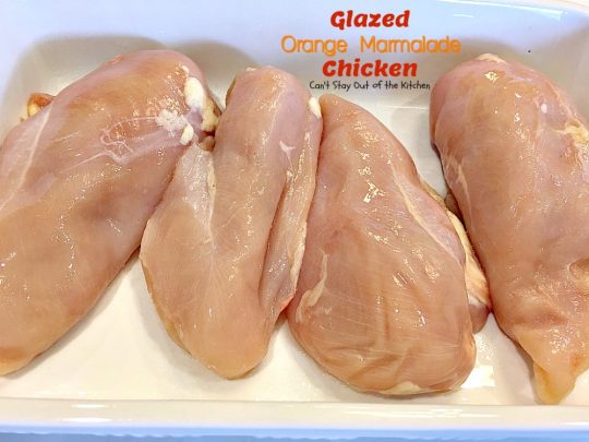Glazed Orange Marmalade Chicken | Can't Stay Out of the Kitchen | this scrumptious sweet & spicy #chicken entree can be oven ready in about 5 minutes. Quick, easy & tasty. #glutenfree #orangemarmalade