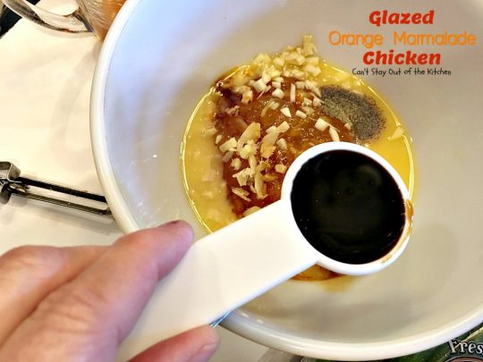 Glazed Orange Marmalade Chicken | Can't Stay Out of the Kitchen | this scrumptious sweet & spicy #chicken entree can be oven ready in about 5 minutes. Quick, easy & tasty. #glutenfree #orangemarmalade