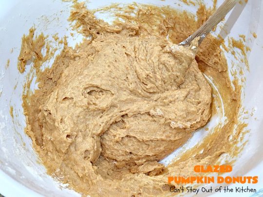 Glazed Pumpkin Donuts | Can't Stay Out of the Kitchen | These #donuts will knock your socks off! They're filled with #pumpkin & pumpkin pie spice. Then they're glazed with vanilla icing & sprinkled with #cinnamon. Terrific for #fall & winter #baking, #holidays & company. #PumpkinDonuts #Breakfast #HolidayBreakfast #NewYearsDay #NewYearsDayBreakfast