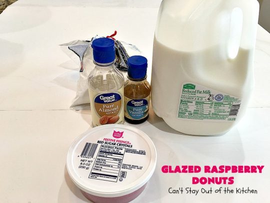 Glazed Raspberry Donuts | Can't Stay Out of the Kitchen | these heavenly #donuts are filled with fresh #Raspberries & both #vanilla & #almond extracts. The icing also includes both extracts. They will have you salivating from the first bite. Terrific for #ValentinesDayBreakfast. #Breakfast #Holiday #Raspberry #HolidayBreakfast #RaspberryDonuts #brunch #Christmas #HolidayBrunch #ChristmasBreakfast #FourthofJulyBreakfast