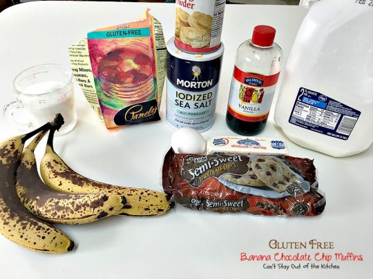 Gluten Free Banana Chocolate Chip Muffins | Can't Stay Out of the Kitchen | wow your company with these sensational #muffins for your next #holiday #breakfast. This #glutenfree version of a family favorite is amazing. #chocolate #bananas