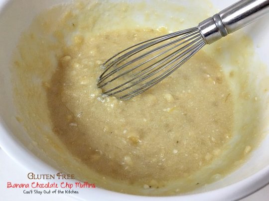 Gluten Free Banana Chocolate Chip Muffins | Can't Stay Out of the Kitchen | wow your company with these sensational #muffins for your next #holiday #breakfast. This #glutenfree version of a family favorite is amazing. #chocolate #bananas
