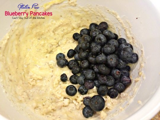 Gluten Free Blueberry Pancakes | Can't Stay Out of the Kitchen | fabulous #pancakes that are great for a #holiday #breakfast. Healthier, #cleaneating version. #blueberries