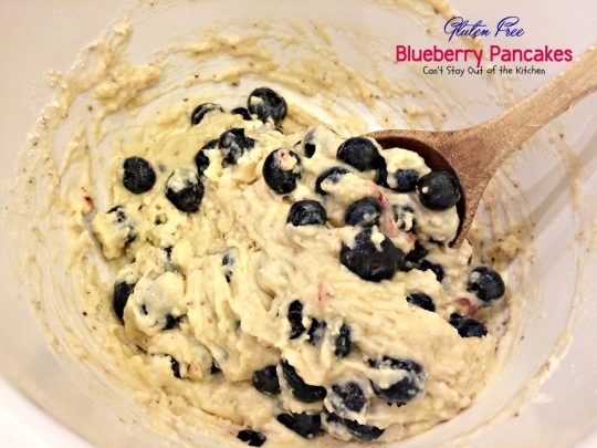 Gluten Free Blueberry Pancakes | Can't Stay Out of the Kitchen | fabulous #pancakes that are great for a #holiday #breakfast. Healthier, #cleaneating version. #blueberries