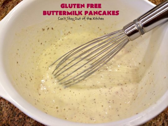 Gluten Free Buttermilk Pancakes | Can't Stay Out of the Kitchen | these amazing #pancakes are so quick & easy to whip up. They're terrific for #holidays or company especially if you need #GlutenFree options. #GlutenFreeButtermilkPancakes #ButtermilkPancakes