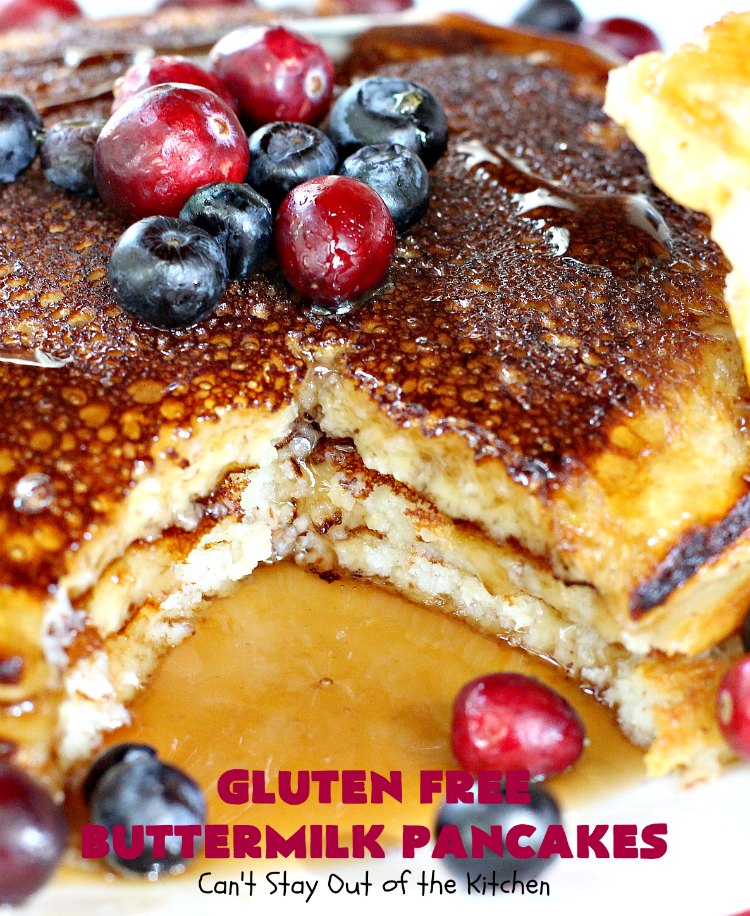 Gluten Free Buttermilk Pancakes | Can't Stay Out of the Kitchen | these amazing #pancakes are so quick & easy to whip up. They're terrific for #holidays or company especially if you need #GlutenFree options. #GlutenFreeButtermilkPancakes #ButtermilkPancakes