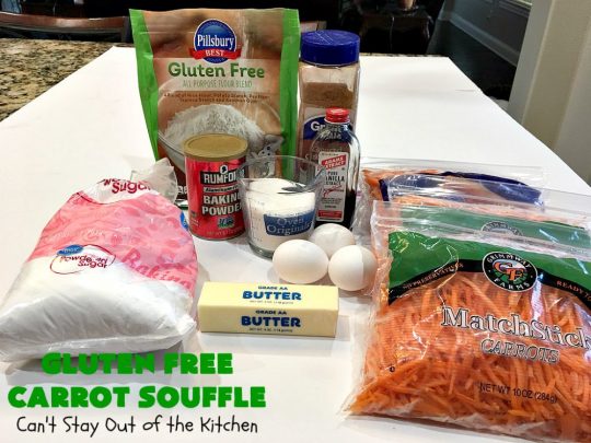 Gluten Free Carrot Souffle | Can't Stay Out of the Kitchen | this #SideDish is so mouthwatering. You will never believe #carrots are the main part of this #recipe. It's terrific for #FathersDay or other #holiday dinners. #Souffle #GlutenFree #CarrotSouffle #GlutenFreeCarrotSouffle #casserole #CarrotCasserole