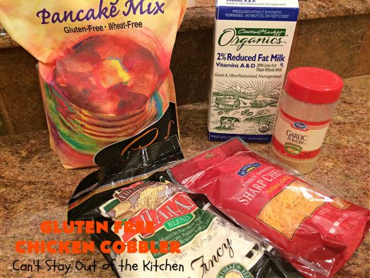 Gluten Free Chicken Cobbler | Can't Stay Out of the Kitchen | this #ChickenCobbler can't be beat! It's fantastic with #chicken or #turkey & can be made #GlutenFree or NOT - as you prefer. Terrific way to use up leftover rotisserie chicken or #Thanksgiving turkey. Our family loves this #recipe. #GlutenFreeChickenCobbler #ChickenPotPie #ChickenAndDumplings